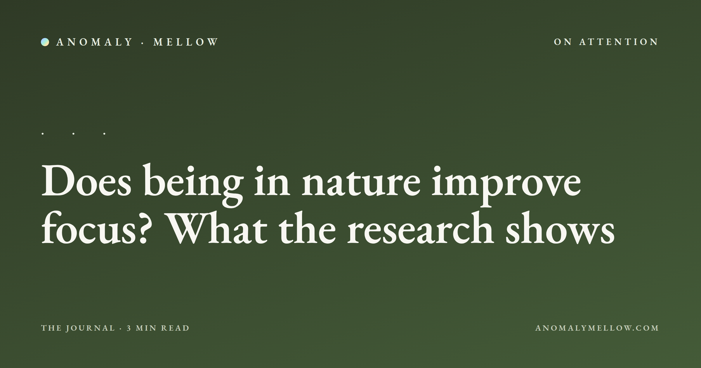Does being in nature improve focus? What the research shows