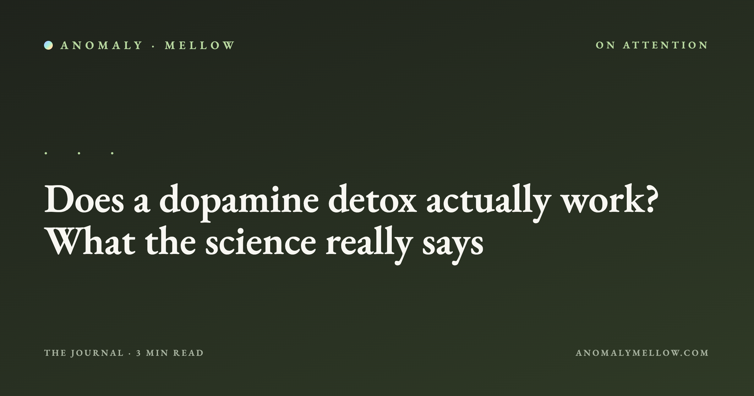 Does a dopamine detox actually work? What the science really says