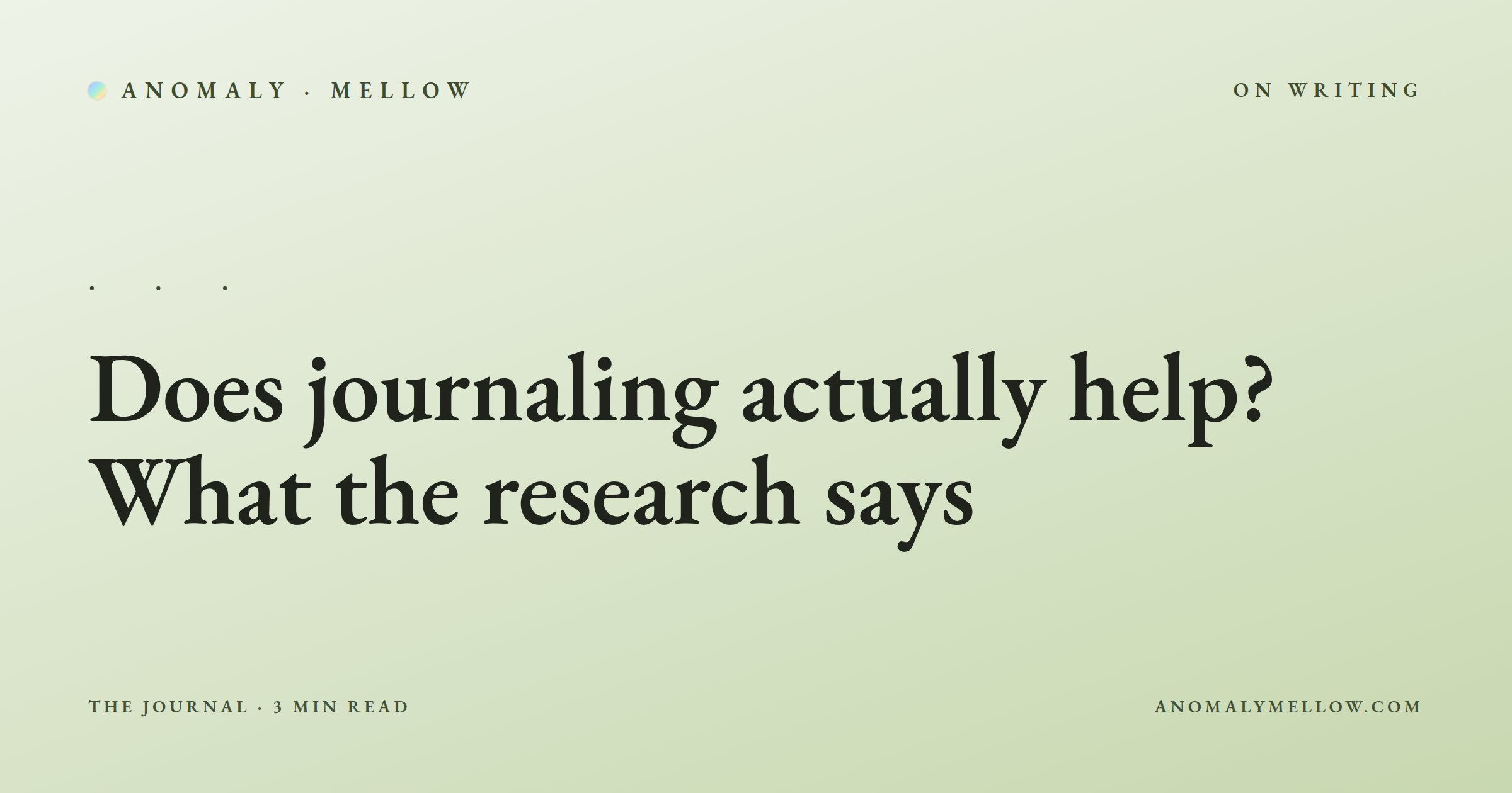Does journaling actually help? What the research says