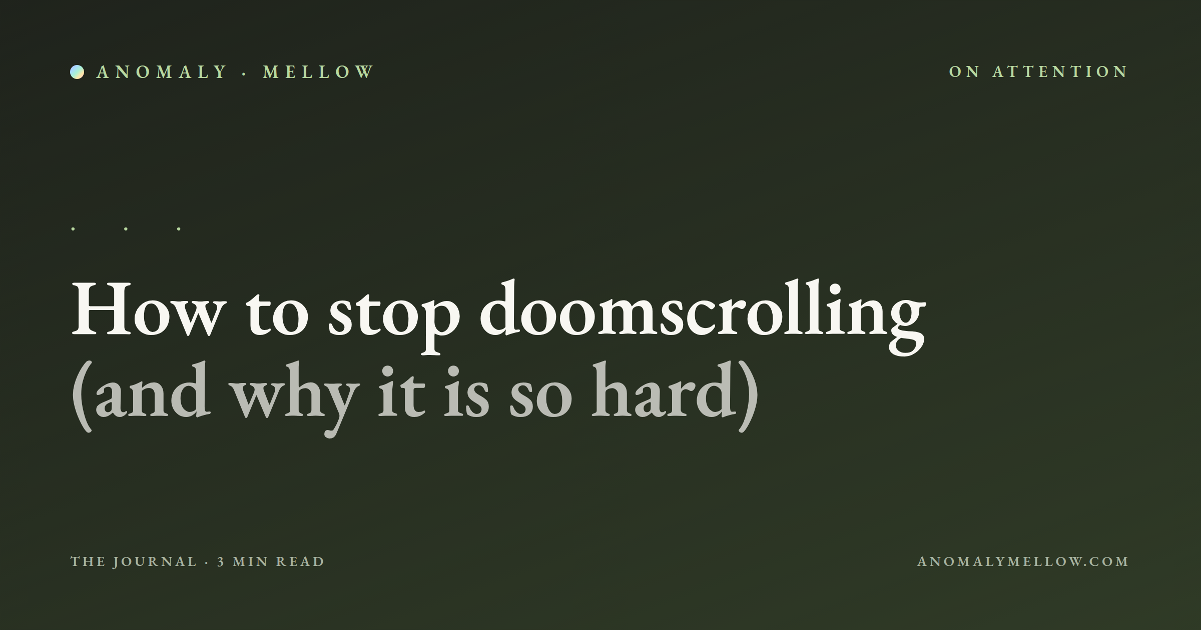 How to stop doomscrolling (and why it is so hard)