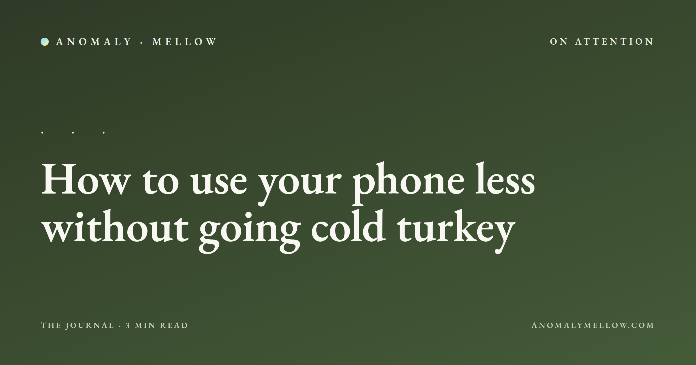 How to use your phone less without going cold turkey